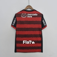 Camisa Flamengo l 22/23 C/ Patrocínios Torcedor Adidas Masculino - Vermelho e Preto - Lux Esports - Camisas de Futebol