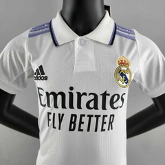 Kit infantil Real Madrid I 22/23 - Nike - Branco - Lux Esports - Camisas de Futebol