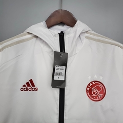 Jaqueta Corta Vento Ajax 20/21 - Masculina - Branco e Preto - Lux Esports - Camisas de Futebol