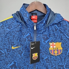 Jaqueta Corta Vento Barcelona 21/22 - Masculina - Azul - Lux Esports - Camisas de Futebol