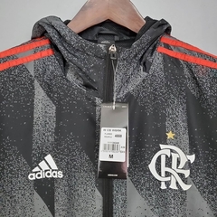 Jaqueta Corta Vento Flamengo 21/22 - Masculina - Preto e Cinza - Lux Esports - Camisas de Futebol