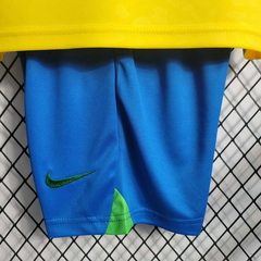 Kit Infantil Br@z!l 2022/23 Amarelo e Azul - Camisa e Shorts - Lux Esports - Camisas de Futebol