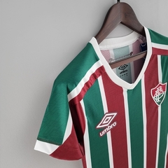 Camisa Fluminense I 22/23 Torcedor Umbro Feminina - Vermelho e Verde - Lux Esports - Camisas de Futebol