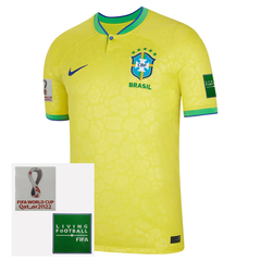 Camisa Seleção Br@z!l I 2022/23 Amarela com Patch - Nike - Torcedor Masculina
