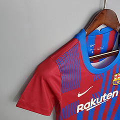 Camisa Barcelona Home 21/22 Torcedor Nike Feminina - Azul com Vermelho - Lux Esports - Camisas de Futebol