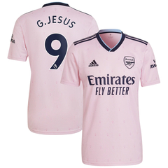 Camisa Arsenal III G.Jesus 9 22/23 Torcedor Adidas Masculina - Rosa