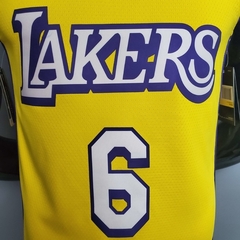 Regata Los Angeles Lakers Amarela - Nike - Masculina Gola V - Lux Esports - Camisas de Futebol