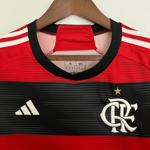 Camisa Flamengo Preta e Vermelha Home 2023/2024 – Versão Torcedor