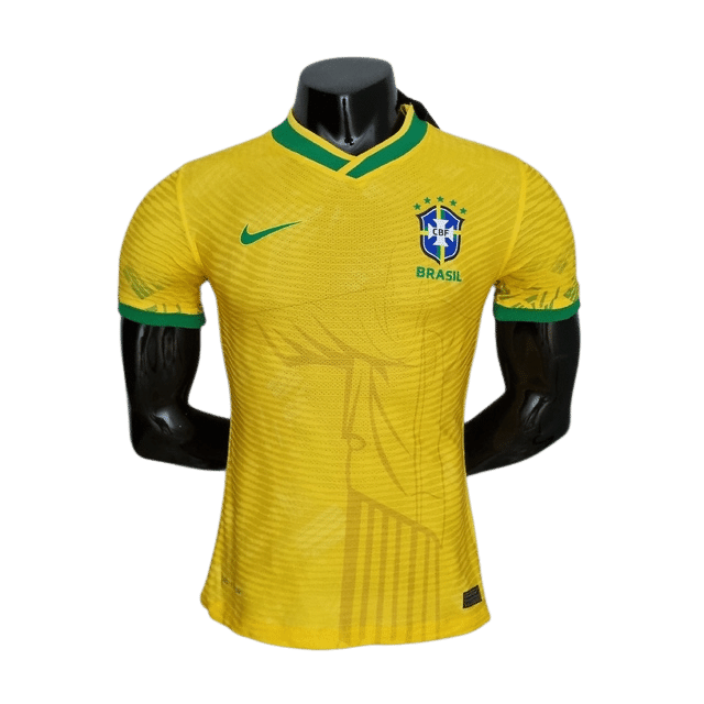 CAMISETA BRASIL JOGO FUTEBOL TORCEDOR ELITE MASCULINA - Amarelo