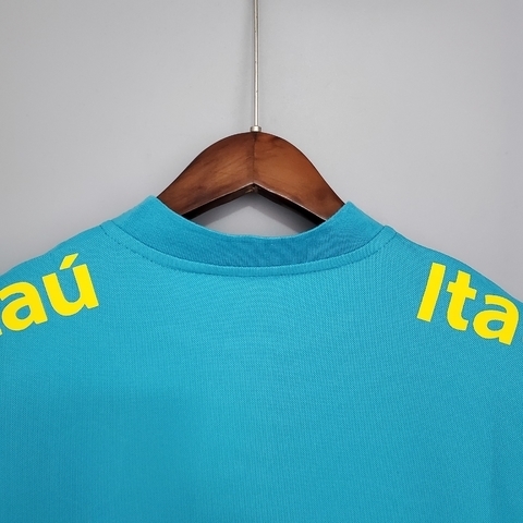Camiseta Nike Brasil Pré-Jogo Masculina - Azul