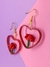 Corazón con Rosa Aretes - comprar en línea