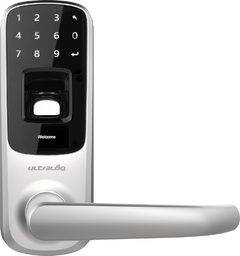 Ultraloq UL3 BT (2ª generación) Smart Lock + Bridge WiFi Adaptador, 5 en 1 cerradura de puerta de entrada sin llave con WiFi, Bluetooth, huella digital biométrica y teclado táctil, Smart Door Lock Edition (níquel satinado)