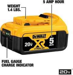 DEWALT 20V MAX XR 20V Batería, 5.0-Ah (DCB205)