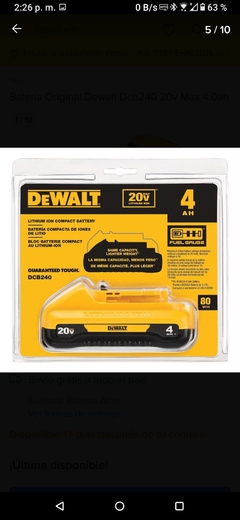 Batería Dewalt DCB240 4ah - tienda online