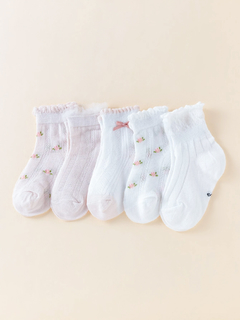 Kit Flores com 5 Pares de Meias Infantil na internet