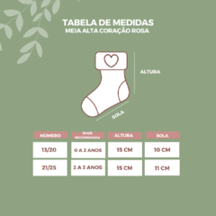 Meia Infantil Alta Coração Rosa - comprar online