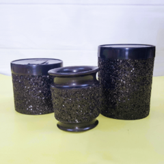 Set Tarros Brillo con Mate de Plastico