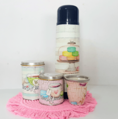 Set Latas Diseño con Termo Bala Irrompible Vidrio - loja online