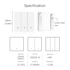 Imagem do SWITCH SCENE ZIGBEE - Interruptor Inteligente, Tuya, ZigBee, Série Star Ring, Sem Fio Neutro, Vida Inteligente.