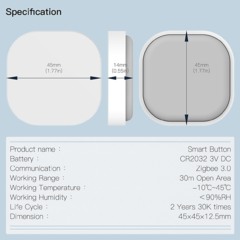 Tuya Zigbee Interruptor De Botão Sem Fio Inteligente Mini Interruptores Dimmer Smart Life App Controle Remoto Controlador Doméstico Inteligente