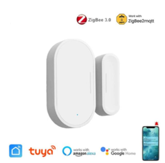 Tuya Zigbee-Sensor Inteligente de Porta e Janela, Detectores de Segurança, Controle via Alexa Google Home, Smart Life, APP, Zigbee 3.0, Zigbee2MQTT