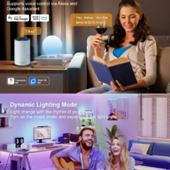 Imagem do Inteligente Nursery Night Light, Abajur, Controle Wi-Fi, Mudança de Cor, Touch Lamp, BedroomNightstand, Alexa, Google Home.