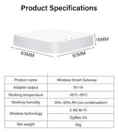 Block Hub Tuya Zigbee Gateway, Home Minimalista. Smart Life App Control