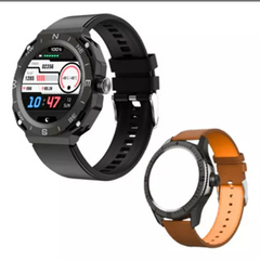 Smartwatch Relógio Inteligente S7 Com 2 Caixas de Liga Removíveis + 2 Pulseiras (silicone + couro)