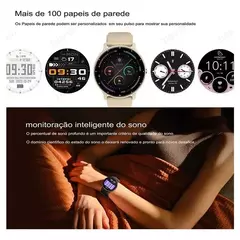 Smartwatch Zwear ZW02 Pro Bt 5.2 Android Ios Tela 1.3 Preto - A prova d' água - Luimar Premium