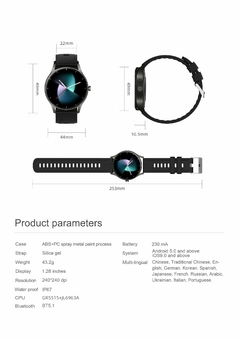 Imagem do Smartwatch Relógio Peje Zwear Redondo Zw02 - Prova D`agua