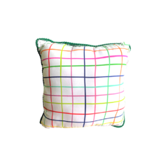 ALMOFADA POMPOM GRID COLOR - comprar online