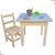 Conjunto Mesa Infantil Madeira Maciça Resistente 1 Cadeira