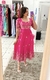 Vestido Longo Laise 3D Pink e Bege (U)