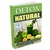 Capa do livro "Detox Natural", apresentando uma bebida verde e ingredientes frescos como limão, maçã e brócolis.