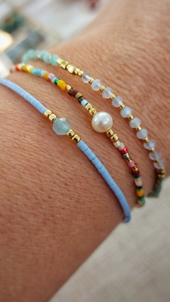 Pulsera mostacillas colores Perla