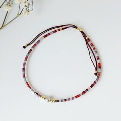 Pulsera mostacillas colores rojo - comprar online