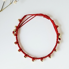 Pulsera Macrame rojo mostacillas