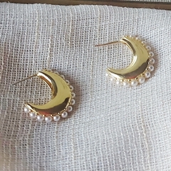 Argollas Luna microperlas