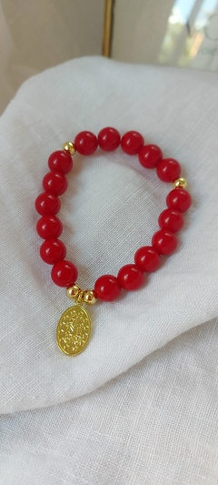 Pulsera Jade rojo Virgencita Protectora - Voler