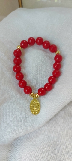 Pulsera Jade rojo Virgencita Protectora en internet