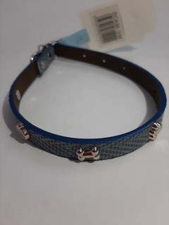 COLLAR DE CUERO HUESO Y HUELLA M - comprar online