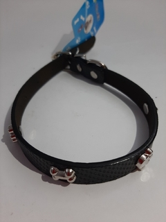 COLLAR DE CUERO HUESO Y HUELLA L - Jve Distribuidora