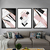 Trio de Quadros Abstrato Geométrico Rosa e Preto - comprar online