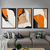 Trio de Quadros Abstrato Laranja Preto e Branco - comprar online