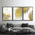 Trio de Quadros Folhas Gold Fundo Marmorizado - comprar online