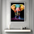 Quadro Decorativo Elefante Colorido - comprar online