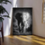 Quadro Decorativo Elefante Preto e Branco Vertical - comprar online