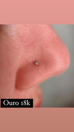 Nostril/ ouro 18k/ zircônia 1.5mm - loja online