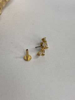 Imagem do Labret/ Ramo/ Aço gold/ push pin