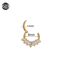 Daith/ titânio/ pvd gold/ 8mm - comprar online